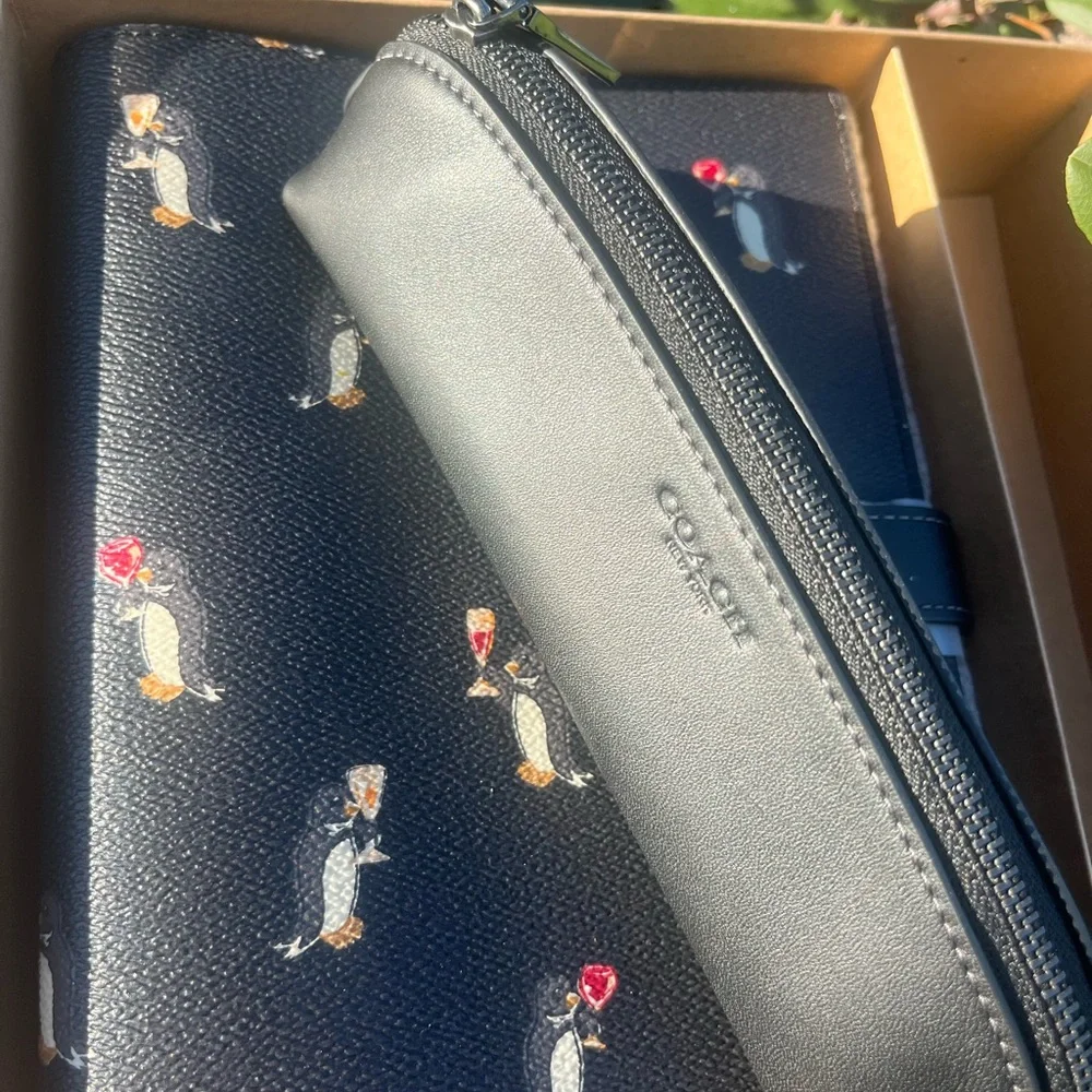 Coach Boxed  Notebook And Pencil Case Set With Penguin Print-CCP98